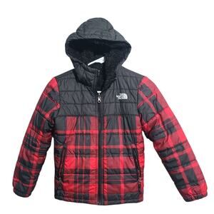 The North Face Boys’ Red Plaid Reversible Mount Chimborazo Jacket Size Small 7/8
